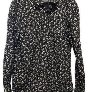 Classic Western Mens Cow Skull Barbwire Long Sleeve Button Up 3463-3